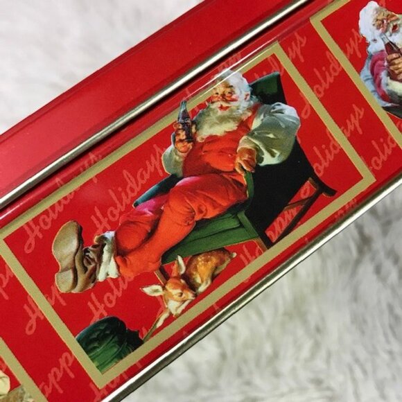 Set of 2 Vintage Coca-Cola Santa and Sweet Kids Tin + Coke Bottle Tin Set - Picture 9 of 15